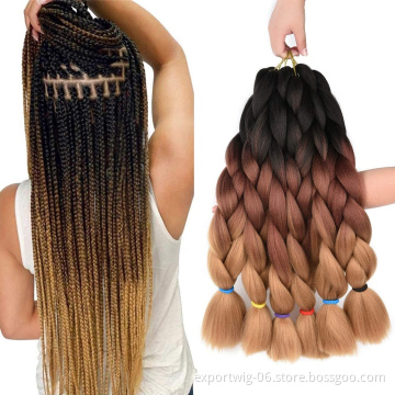 24inch cheap Jumbo crochet braided hair extension bulk pre stretched expression braiding hair synthetic Hair Box Braids